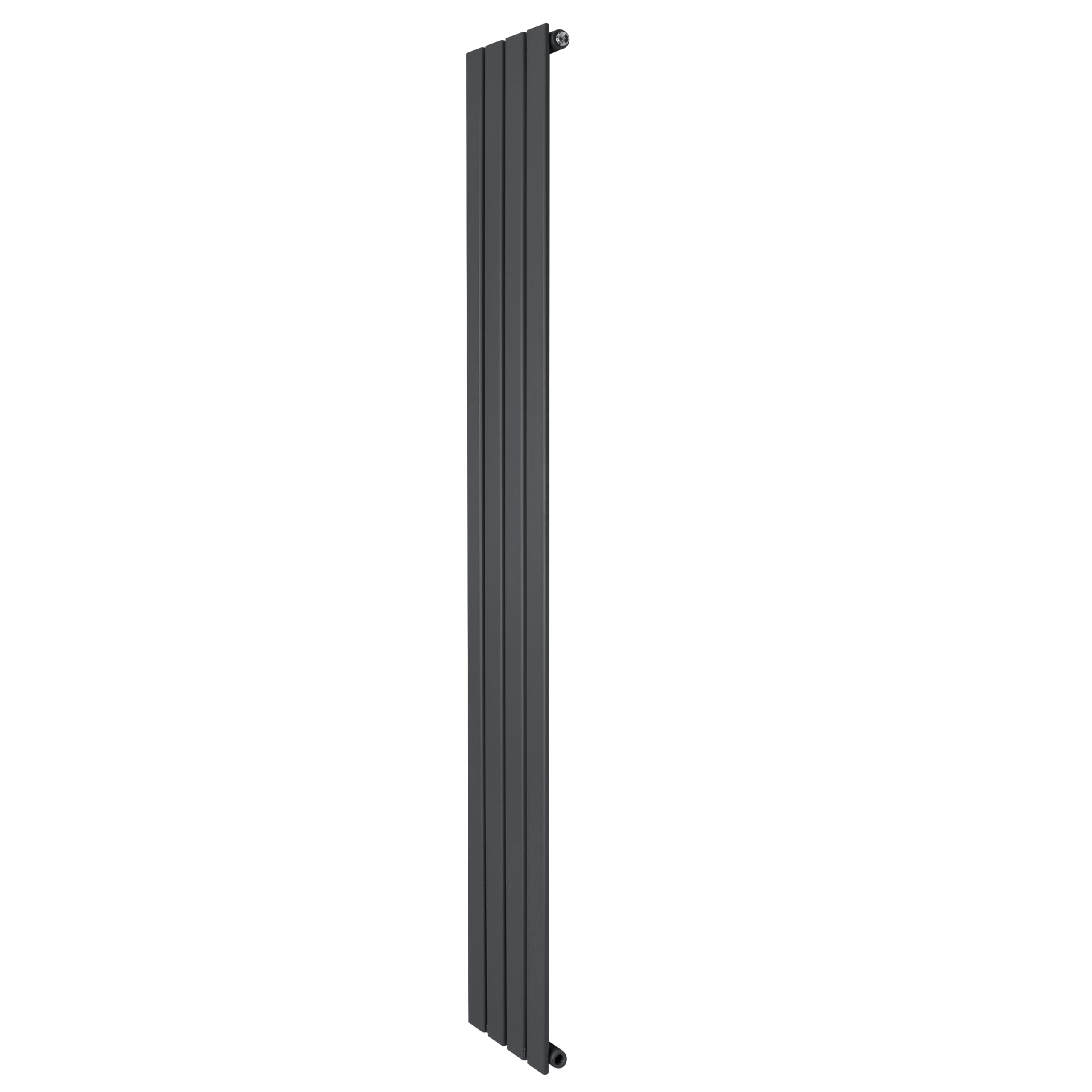 Flat Single Column Radiator 1800mm x 280mm Modern Designer Single Panel Central Heating Heater Matt Anthracite Grey Carbon Steel Vertical Kitchen Living Room FREE Cleaning Brush Fixing Kit & Brackets