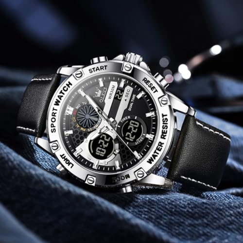 Image of OLEVS Men Watches Fashion Date Gift Chronograph Watch for Men Large Business Digital Calendar Waterproof Mens Wrist Watch