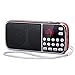 Produktbild PRUNUS J-189 UKW AM FM Tragbares Radio mit Bluetooth,Mini Radio mit Zwei Lautsprechern Heavy Bass,TF/USB/AUX / MP3-Player, LED-Taschenlampe,Wiederaufladbare Batterie betrieben(Rot)