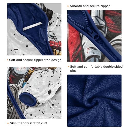 Motorbike Girls Fleece Jacket Girls Fall Jacket Girls Zip Up Hoodie Girls Sherpa Jacket 2-10T3