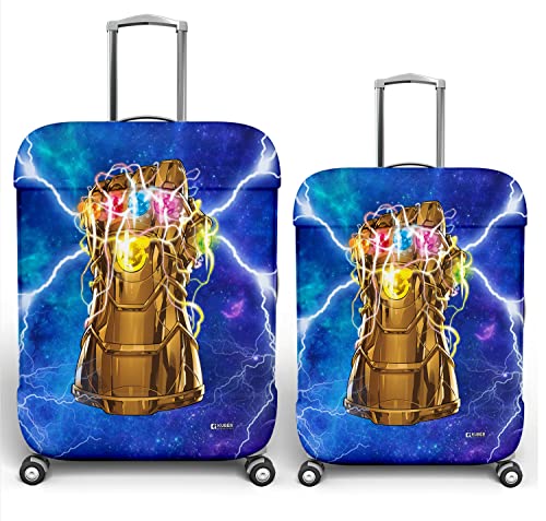 Image of Heart Home Marvel The Infinity Gauntlet Luggage Cover | Polyester Travel Suitcase Cover | Washable | Stretchable Suitcase Cover | 18-22 Inch-Small | 22-26 Inch-Medium | Pack of 2 | Sky Blue