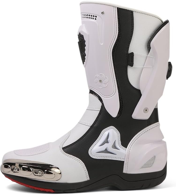 Zeozoom Motorcycle Riding Boots Motorcycle Leather Boots for Women and Men Protection Anti Slip Racing Sports