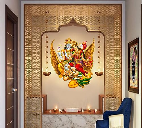 Wallbook Lakshmi Narayan Wall Sticker | Wall Stickers for Home, Kitchen, Office, Bedroom & Living Room (53 x 48 cms) (B0CH8R8X8Q) Amazon Price History, Amazon Price Tracker
