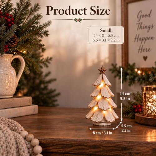 5.5'' Vintage Lighted Christmas Tree Figurine, Centerpieces for Tables - image 3
