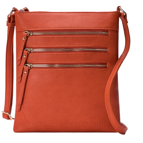 Image of Solene Crossbody Bag Functional Multi Pocket Messenger Purse Top Zip Closure Shoulder Handbag With Adjustable Strap