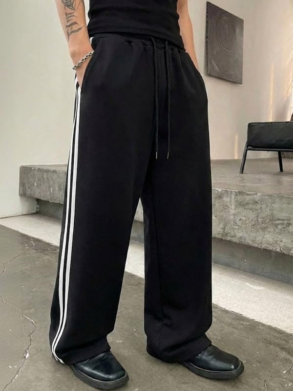 Image of Imsa Moda Men's Loose Fit Polycotton Casual Trousers Pants | Regular Fit Sports Stylish Track Pant | Comfortable Sweatpants for Men