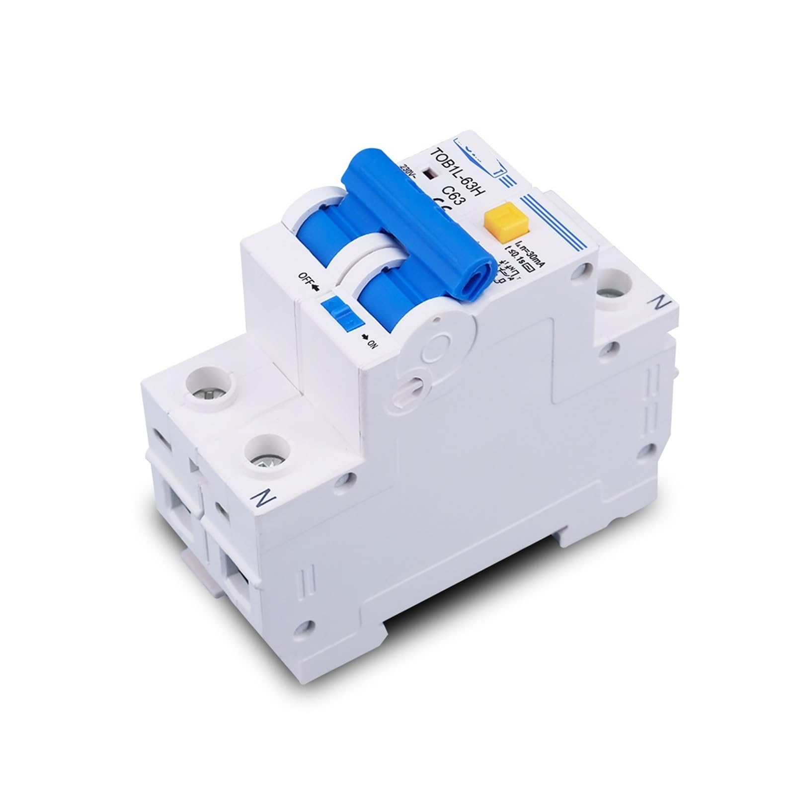 Genérico Interruptor diferencial TOB1L-63H 2P 63A 230 V CA 50 Hz/60 Hz(10A)