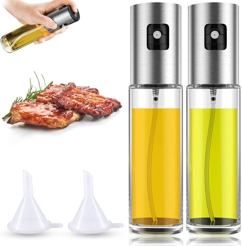LIJIE 100 ml Cooking Oil Sprayer, Glass Bottle Oil Sprayer Mister for Air Fryer BBQ, Oil Spritzer for Salad Making, Baking (Pack Of 4) (2 Oil Sprayer+2 Funnel) (B0D32199PT) Amazon Price History, Amazon Price Tracker
