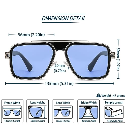 Image of Freckles Mark Trendy Retro Sunglasses for Men Women Stark Vintage Shades 70s Italian Fashion Square Metal Glasses