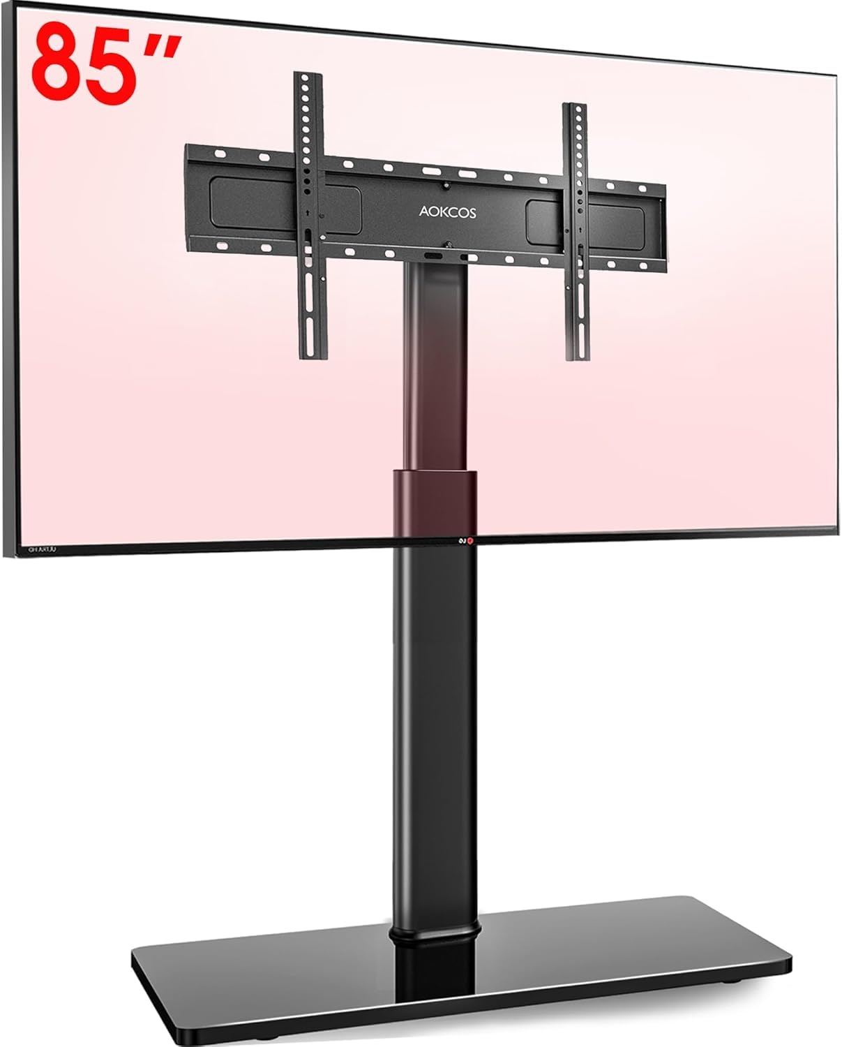 AOKCOS TV Ständer Bodenständer Höher 1.6m für 43-75 85 Zoll Fernseher, Neigbar Schwenkbar Höhenverstellbar Fernsehständer, Universal TV Standfüße Standfuss Max VESA 600x400mm 50KG (Schwarz)