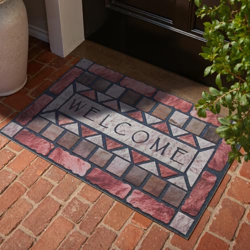 Welcome Mat Front Door Mat Indoor Outside Entrance, Absorbent Heavy