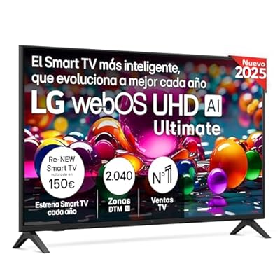 LG 43UA73006LA - TV 43" UHD 4K WebOS 25 Ultimate IA HDR10 Pro Super Upscaling Dolby Digital Plus Google Assistant Negro