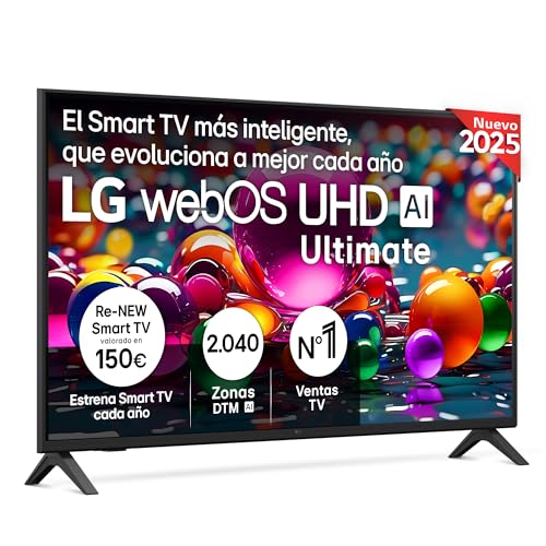 LG 43UA73006LA - TV 43', UHD 4K, WebOS 25, Ultimate IA, HDR10 Pro, Super Upscaling, Dolby Digital Plus, Google Assistant, Negro