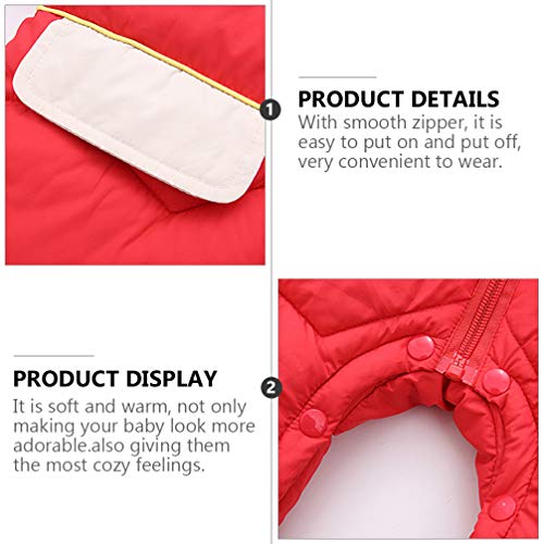 Amosfun Macacão Vermelho de Inverno Macacão para Bebês Com Capuz Quente E Manga Comprida para Bebês