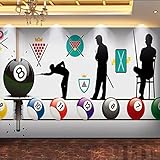 KOMEDO Custom Mural Wallpaper 3D Creative Billiard Club Bar Internet Cafe Tooling Background Wall Decor -200X140cm