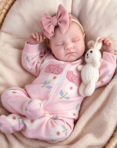 Aori Reborn Baby Dolls, 20-Inch Sleeping Newborn Baby Girl in Pink Outfit