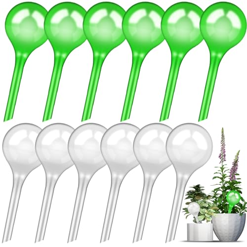 MULEVIP Riego por Goteo para Macetas 12 Pcs Riego Automatico Macetas, Autorriego para Macetas,Riego Goteo,Sistema de Riego por Goteo para Interiores y al Aire Libre - Colores Verdes y Transparentes