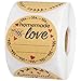 500Pcs Homemade with Love Stickers with Lines Jar Canning Labels for Baked Packaging Cookie Bags Roll 2”