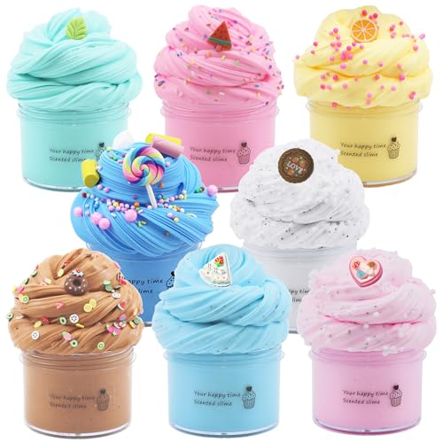 8 Pack Butter Slime Kit for Girls,Party Favors Stretchy...