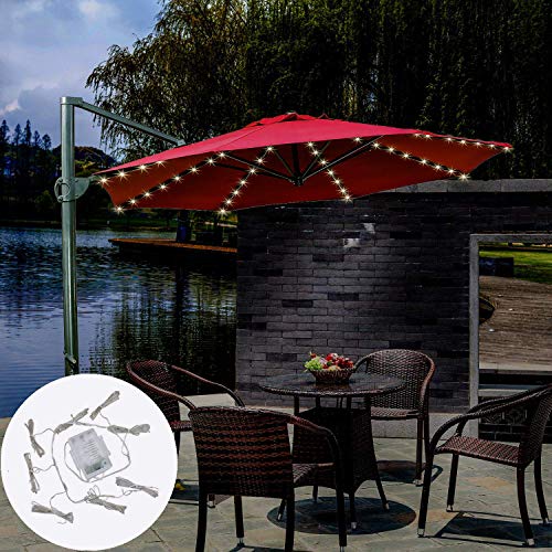 Koffmon Umbrella String Lights 8 Lighting Mode 104 Led With Remote Control String Lights Battery Operated Waterproof Outdoor Lighting, For Patio Umbrellas/Outdoor Use/Camping Tents(Warm White) #TOP4