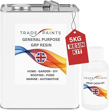 General Purpose GRP Fibreglass Boat Marine Roofing Pond Laminating Repair Polyester Resin 5Kg + Catalyst 100g - Lloyds Approved