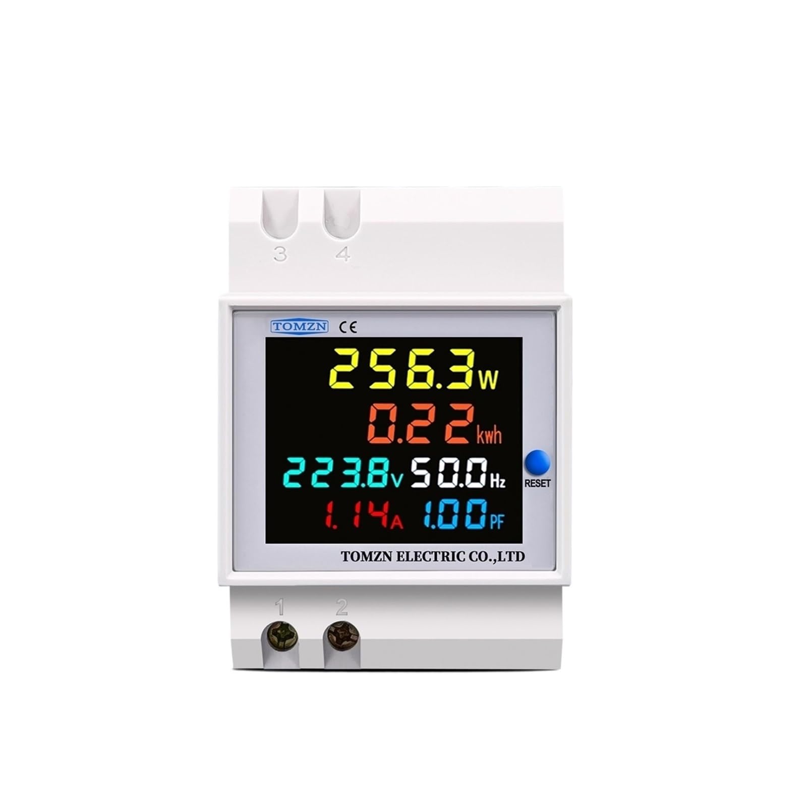 NVSFZGIYG 6IN1 din Rail AC Monitor 110V 220V 100A Voltage Current Power Factor Active KWH Electric Energy Frequency Meter Volt AMP(External Ct,AC 40-300V 100A)