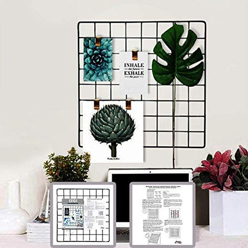 Pikify DIY Steel Grid Multi Functional Creative Mesh Clip Holder Photo Frame for Wall (Black, 40 x 40 cm) Made in India 4