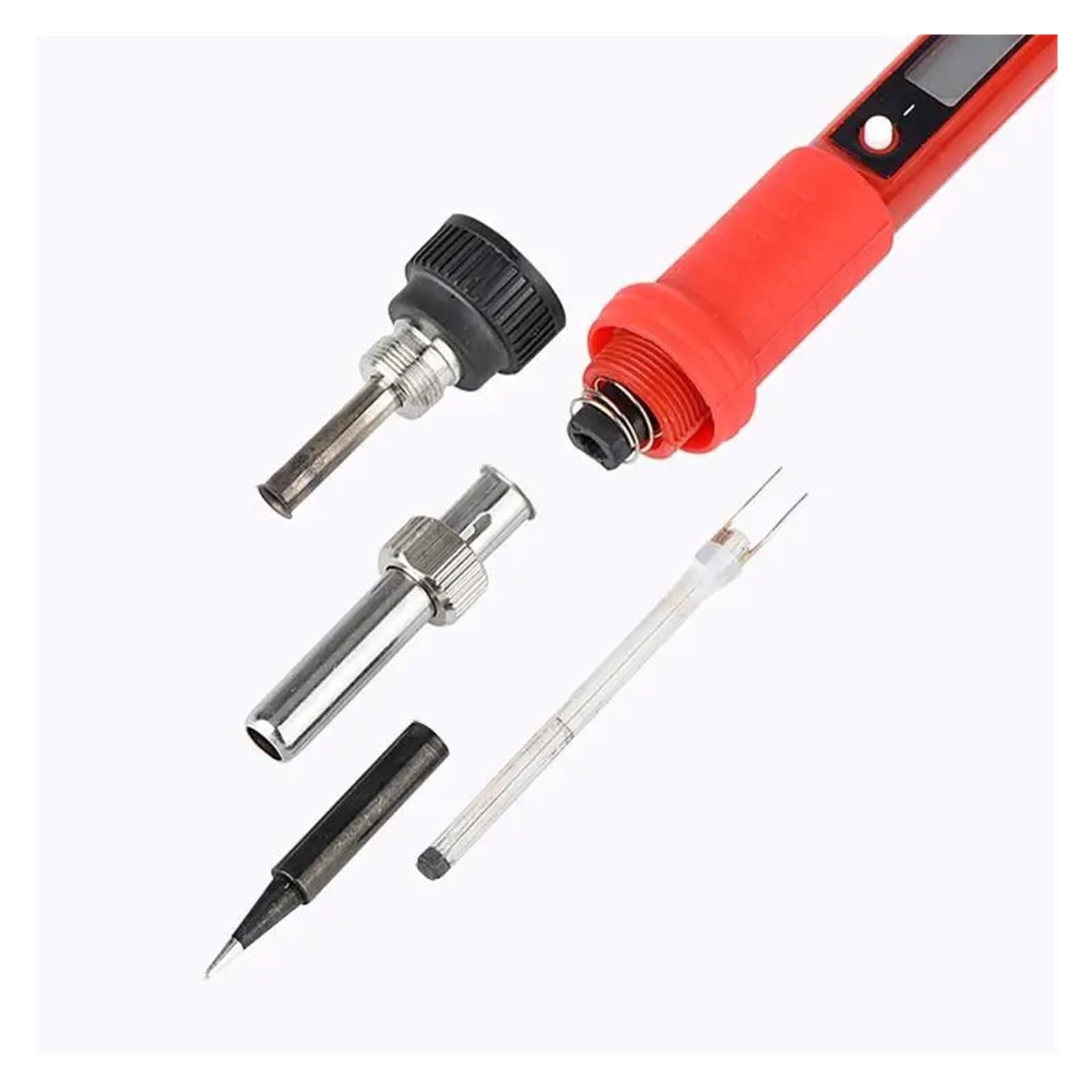 Kit De Pistola For Soldar Con Multímetro Digital Temperatura Ajustable 80W LCD Herramientas Soldadura Puntas Calentador Cerámica Calentamiento Preciso(Brass)