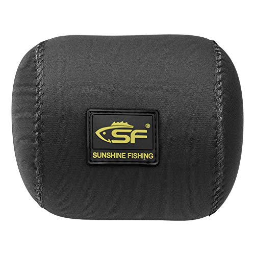 SF - Carrete de Pesca de Neopreno Convencional de 5 mm para cañones de Pesca, Funda para Carrete de Pesca de Casting Redondo, S M L, S, Negro