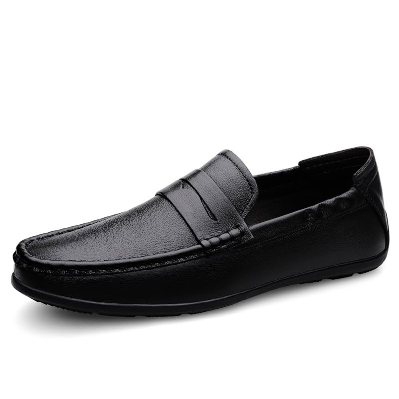 Men's Loafers Shoes Vegan Leather Stitching Details Penny Loafers Flat Heel Comfortable Anti-Slip Fashion Slip On2
