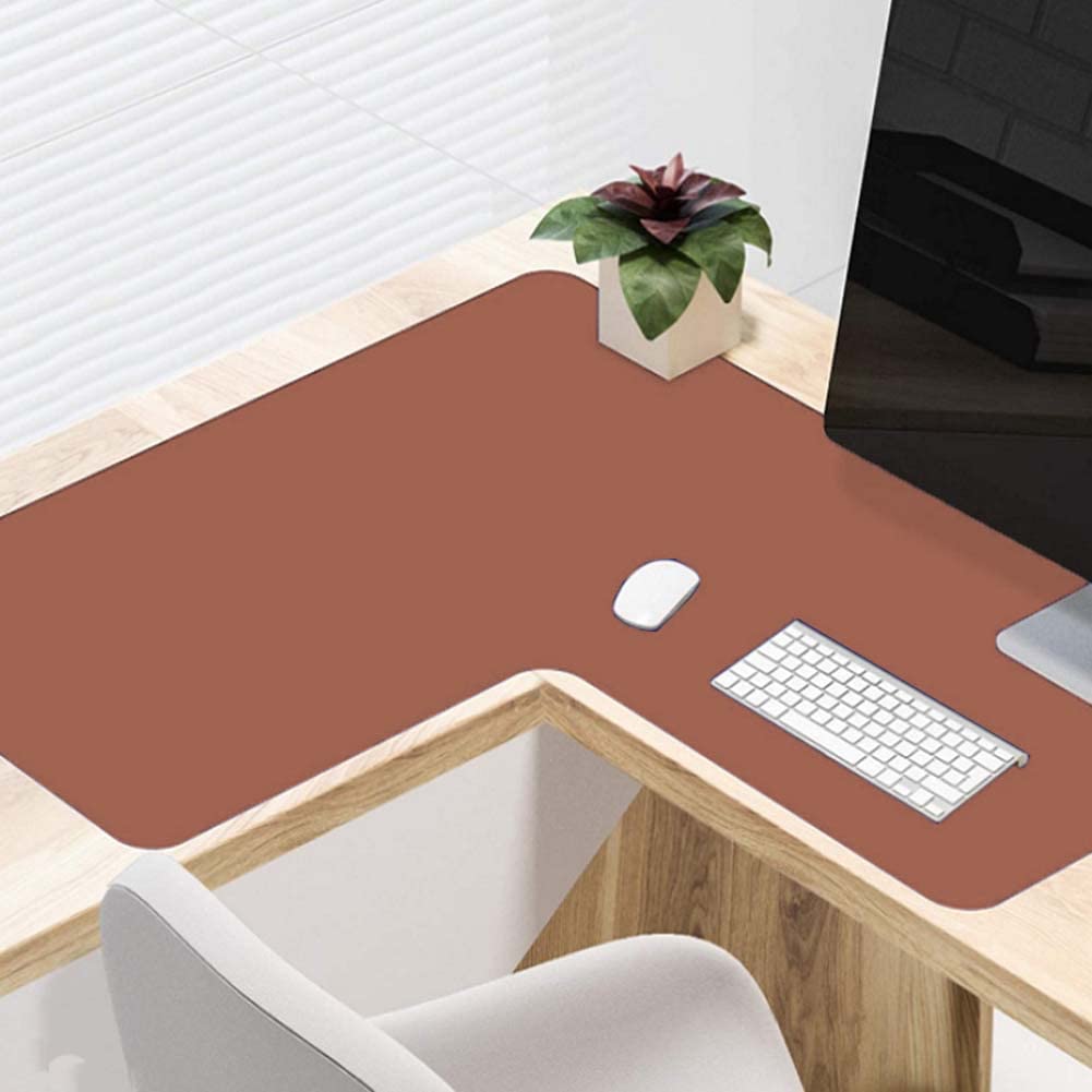 Customize Desk Pad Corner Computer Desk Mat L Shaped Writing/Gaming Mat,PU Leather Mousepad Laptop Keyboard Mat,Waterproof Table Protector Blotter