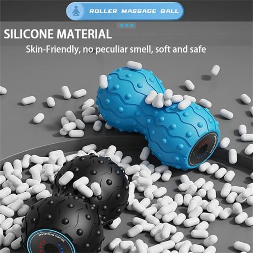 Bola de masaje vibratoria recargable en forma de maní – Rodillo de espuma portátil de 5 velocidades para tejido profundo, recuperación muscular, yoga, movilidad y relajación total del cuerpo miniatura 4