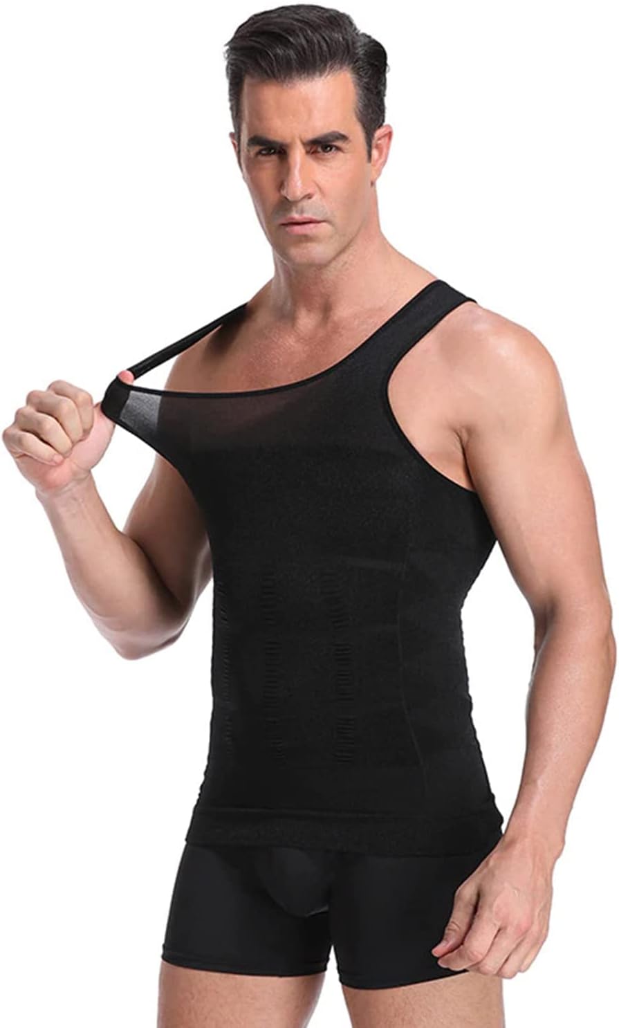WearslimMen’s Slimming Body Shaper Vest Shirt | Abs Abdomen Slim Stretchable Tummy Tucker Vest