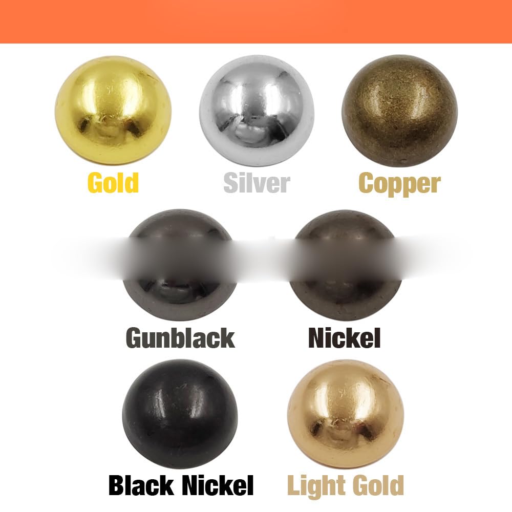 NUOBESTY 100 Pezzi Rivetti A Cupola Rotondi In Metallo Dorato - Foto 5