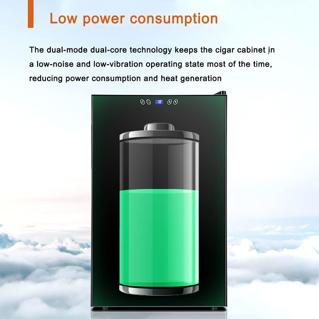 Armadio Elettrico da 70 Litri con Funzione di Regolazione della Temperatura, Refrigerazione A Doppio Nucleo A Temperatura Costante, può Contenere Fino A 400 Sigari