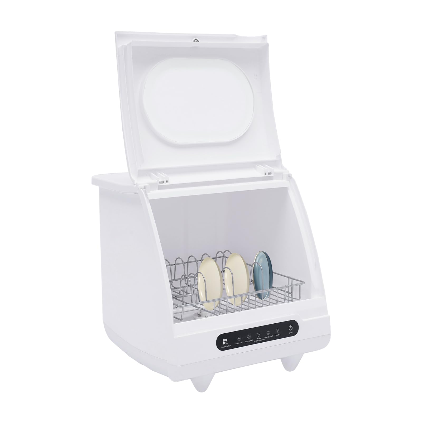 KOLHGNSE Portable Dishwasher Countertop, 5 Washing Programs Small Dishwasher,360° Rotating Powerful Deep Cleaning, for Apartments, Camping and RV