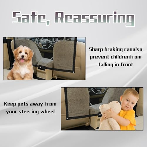 JazRvr Hundegitter Auto, 5-teiliges Set mit Trennnetz für Kofferraum und Rücksitz, Sicherheitsnetz für Haustiere, 75 x 115 cm, inklusive 4 Eisenhaken, ideal für Hunde und andere Haustiere