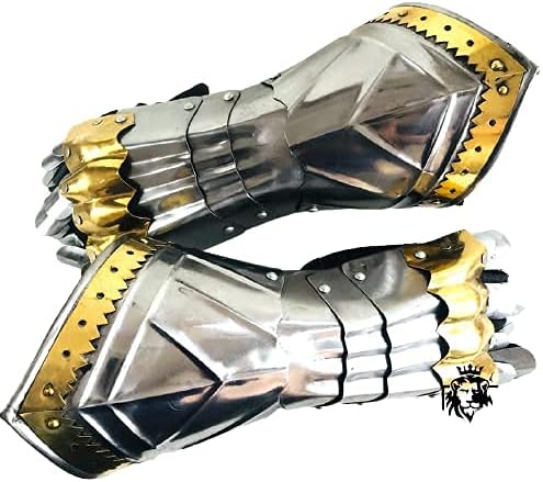 Guantes medievales de armadura de guantelete LARP SCA Guantes Guantes de cruzado de caballero vikingo guantes de armadura gótica funcionales