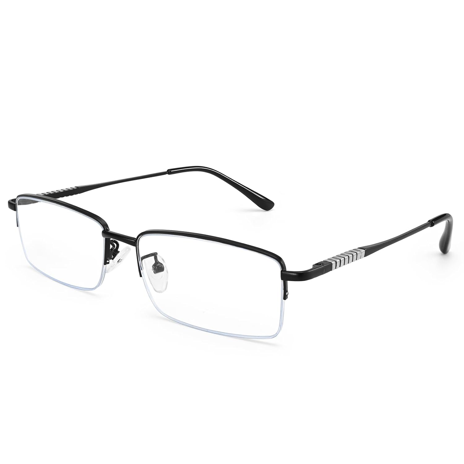 Dollger Rectangle Blue Light Glasses for Men Metal Anti Bluelight Blocking Glasses for Computer Fashion Small Half Frame