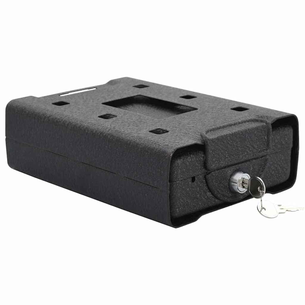 Cassaforte per auto, in acciaio, nero, 22 x 16 x 7 cm, con serratura, per oggetti di valore, contanti, gioielli in auto, chiavi, protezione antifurto