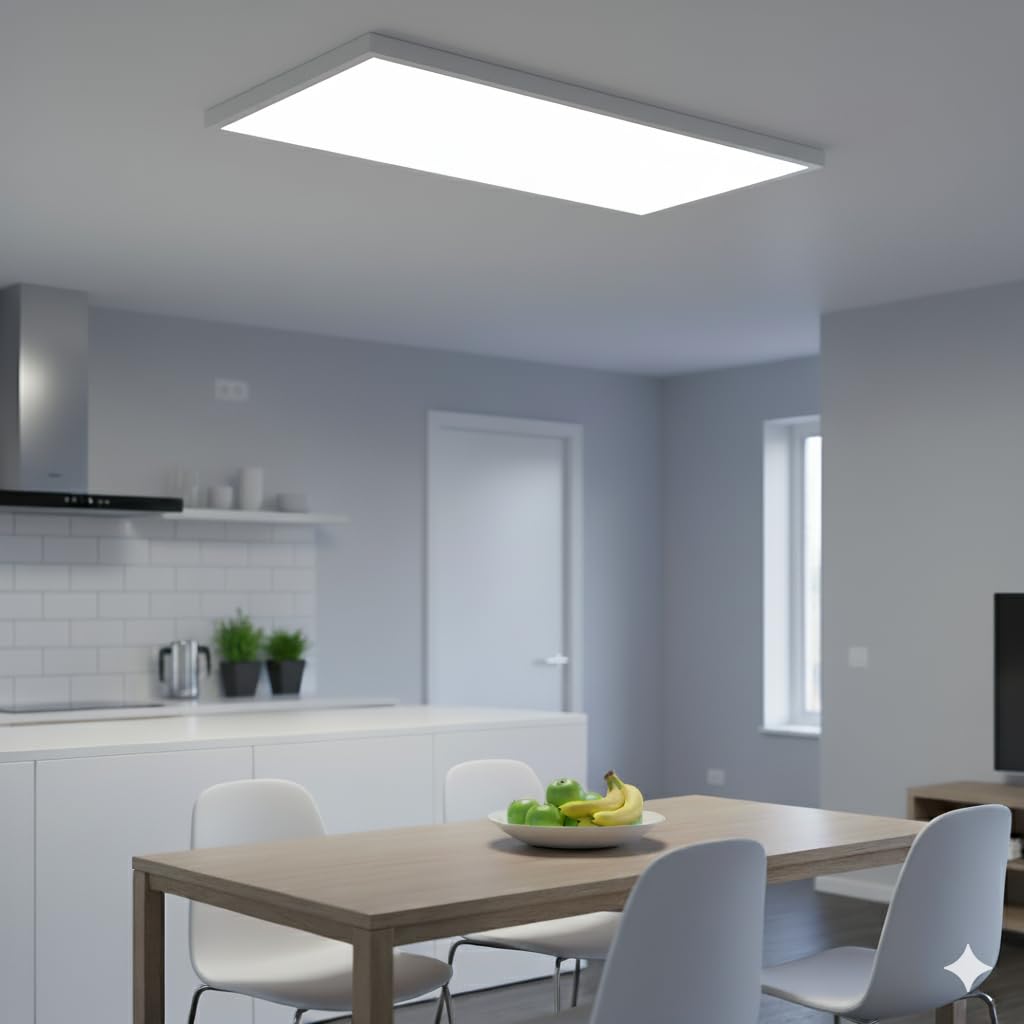 M Ledme - Pannello LED rettangolare da superficie, serie Home, luce regolabile da calda a fredda, CCT, 90X30 cm, 36W, IP40, progettato per interni asciutti