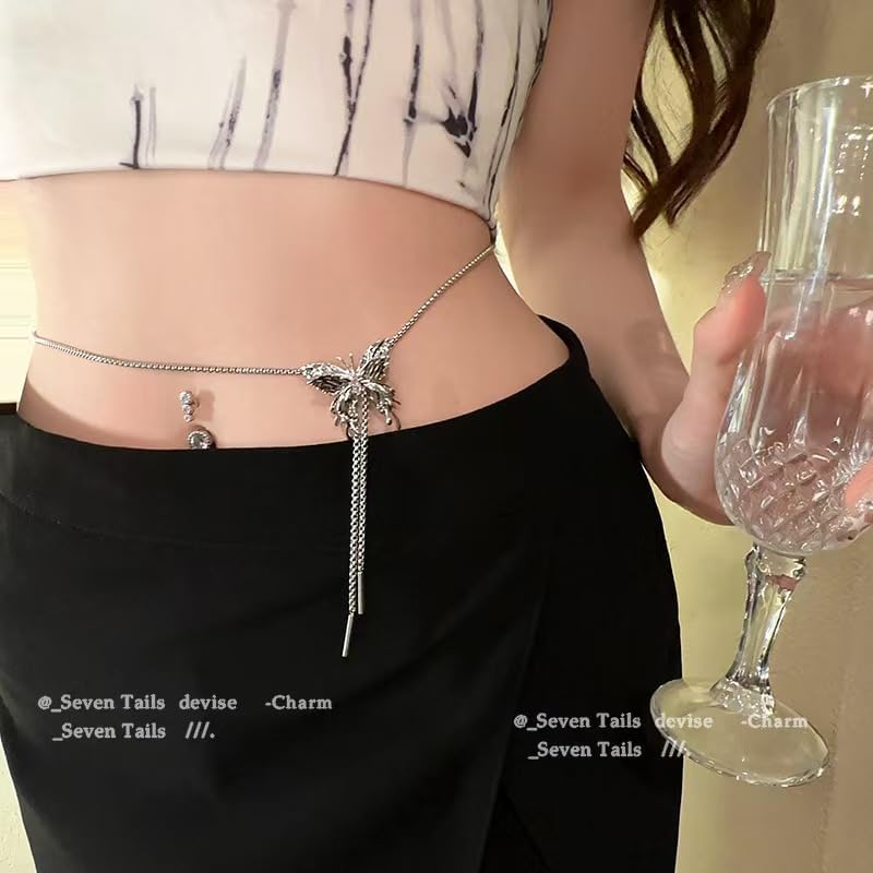 Long Butterfly Necklace Butterfly Choker Delicate Waterproof Stainless Steel Adjustable Lariat Silver Butterfly Necklace Women's Jewelry - Image 5