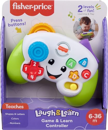 Image of Fisher-Price Baby & Toddler Toy Laugh & Learn Game Controller, Green, Musical Learning Activity for Pretend Play Infants Ages 6+ Months