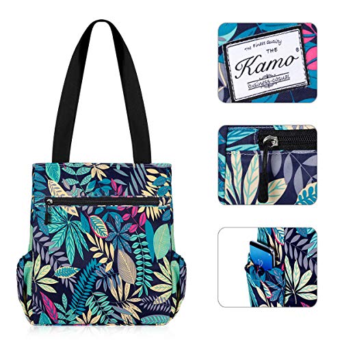 Image of KAMO Floral Tote Bag - Waterproof Lightweight Handbags Travel Shoulder Bag for Hiking Yoga Gym Swimming Travel Beach