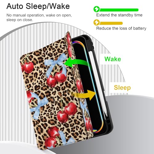 DONGKE Case for iPad Pro 11 inch (M5 2025 / M4 2024, 6th & 5th Generation) – [Built-in Pencil Holder] Ultra Slim PU Leather Trifold Stand Cover with Soft TPU Back, Auto Wake/Sleep, Leopard by DONGKE - Used condition - Image 5