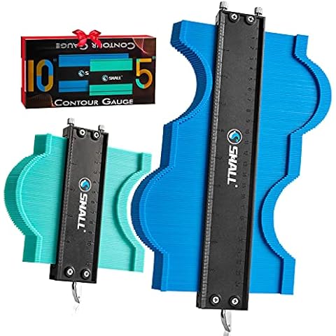 SHALL Contour Gauge with Lock, Profile Tool 25cm & 12.5cm, Widen Shape Duplicator with Pin Tightness Adjustable Screw, Master Outline Measuring Plastic Ruler for Irregular Template, Gifts for Handyman Cover