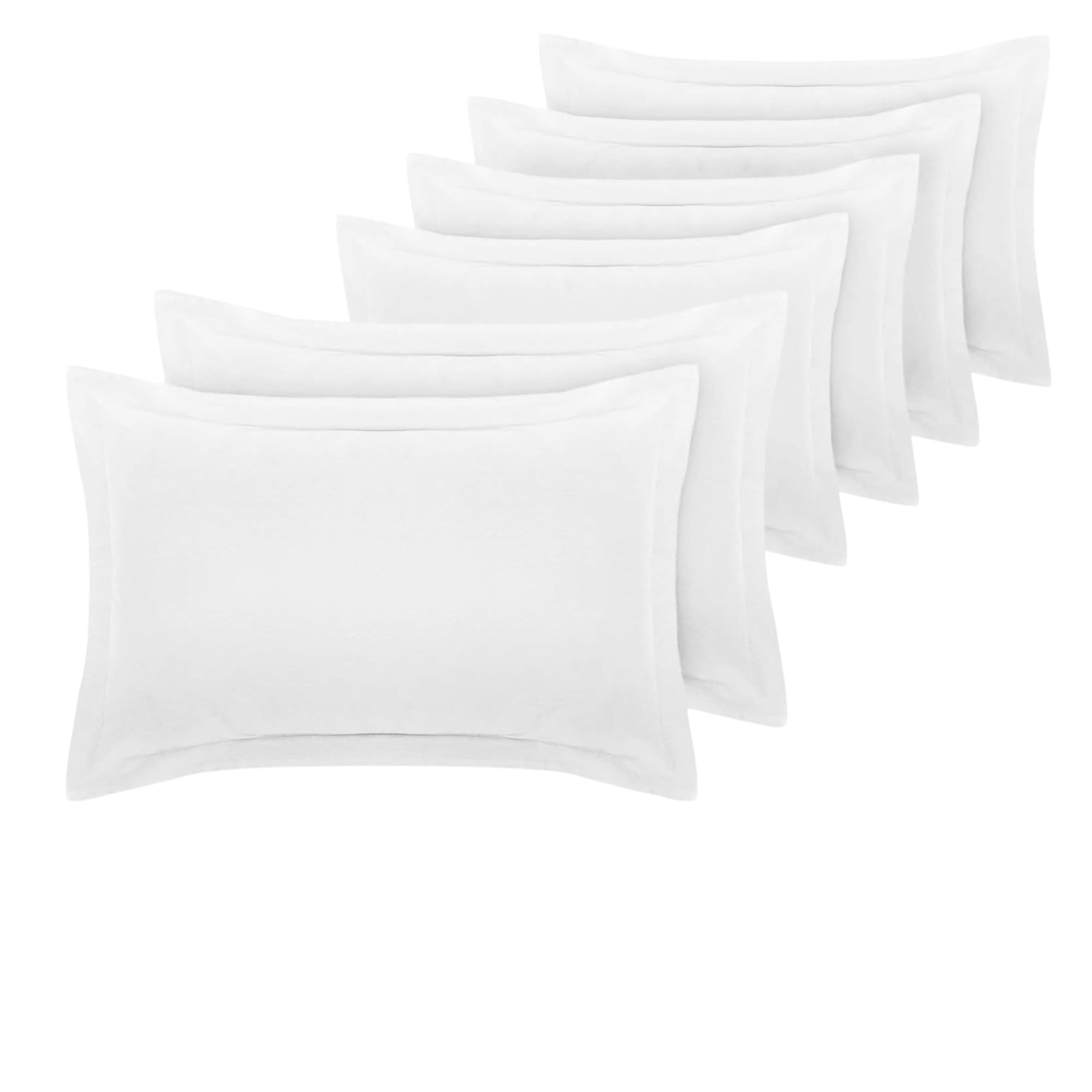 DTEX HOMES Pillow Cases 6 pack 800 Thread Count 100% Egyptian Cotton Hotel Quality Soft Sateen white pillowcases 6 pack -6 x Oxford Pillow Cases (50 x 75cm + 5cm)