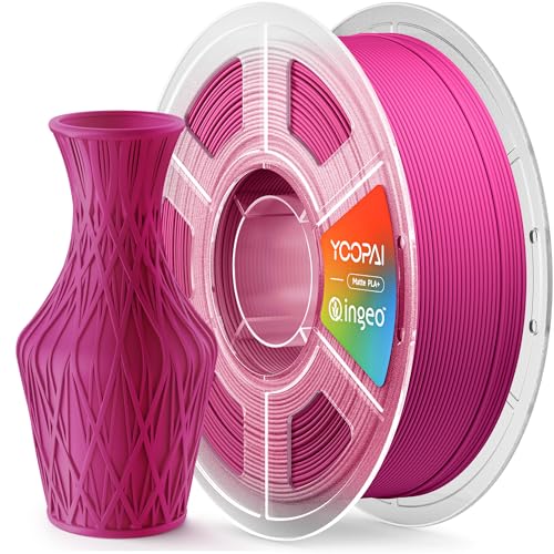 Image of PLA+ Matte Filament 1.75mm, Soft Matte Finish, Reduced Layer Lines, 1KG (2.2lbs) 3D Printer PLA Filament, Dimensional Accuracy + /- 0.02 mm, Plum