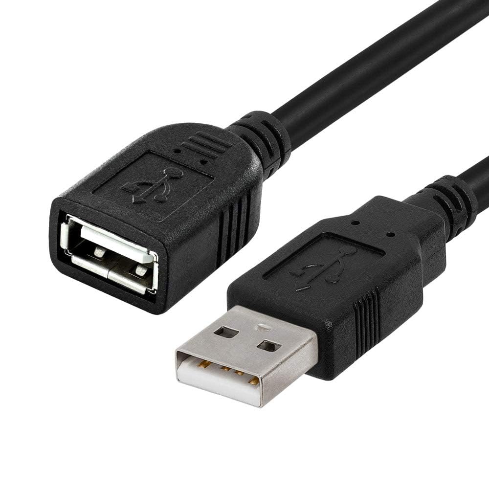 Cmple - Cable de extensión USB a USB de alta velocidad - Cable extensor flexible - Un cable adaptador macho a hembra - Cable de extensión USB 2.0 - 3 pies negro