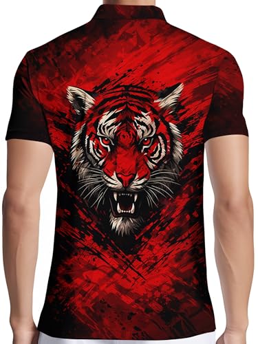 Image of PAGYMO Funny Golf Shirts for Men Crazy Printed Pattern Novelty Moisture Wicking Performance Mens Polo Shirt